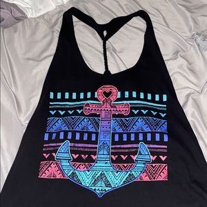 black shirt with design